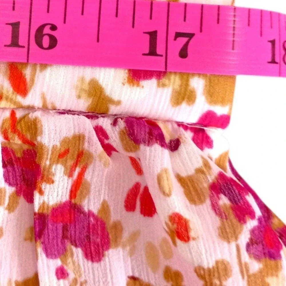 J.Crew Pink Floral‎ Tiered Mini Skirt Elastic Waist Ruffle Hem AY478 Large NEW